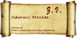 Zuberecz Vitolda névjegykártya